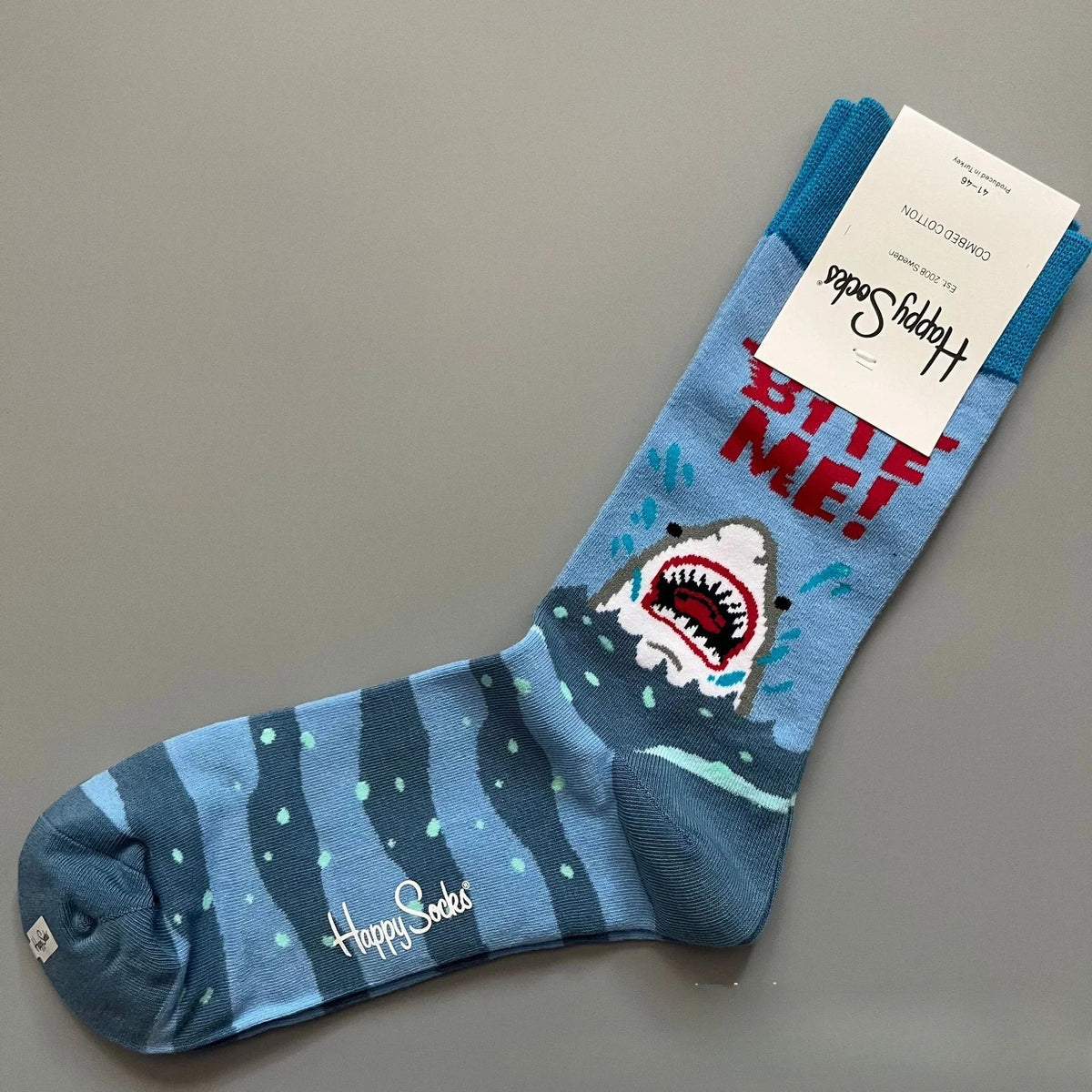Cotton Happy Socks Men's Classic Crew Sock Shoe Size 10 - 13 Soft Good Vibrations