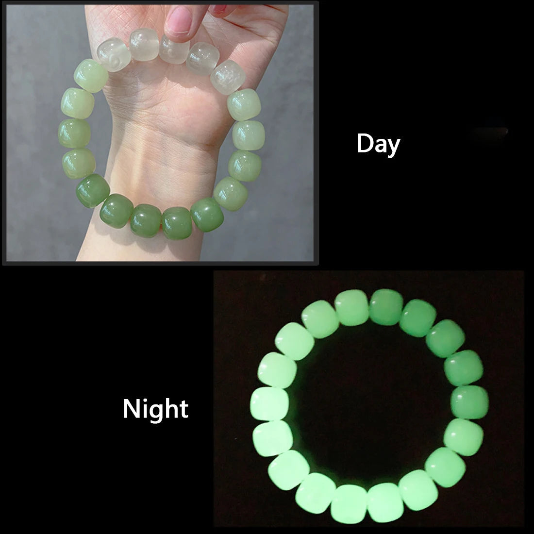 Luminous Bracelets For Women Men Fluorescent Natural Stone Bracelet Night Light Glowing Beads Bangle Fashion Jewelry Couple Gift Good Vibrations