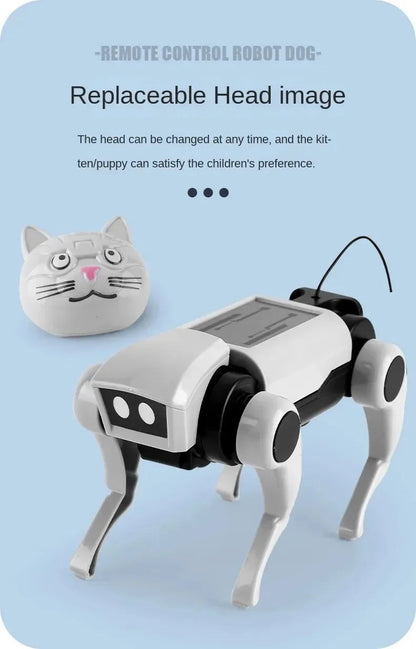 Rc Robot Children's Remote Control Mechanical Dog Toy Science Teaching Diy Assembling Model Electric Set Toys for Boys Kids Gift Good Vibrations