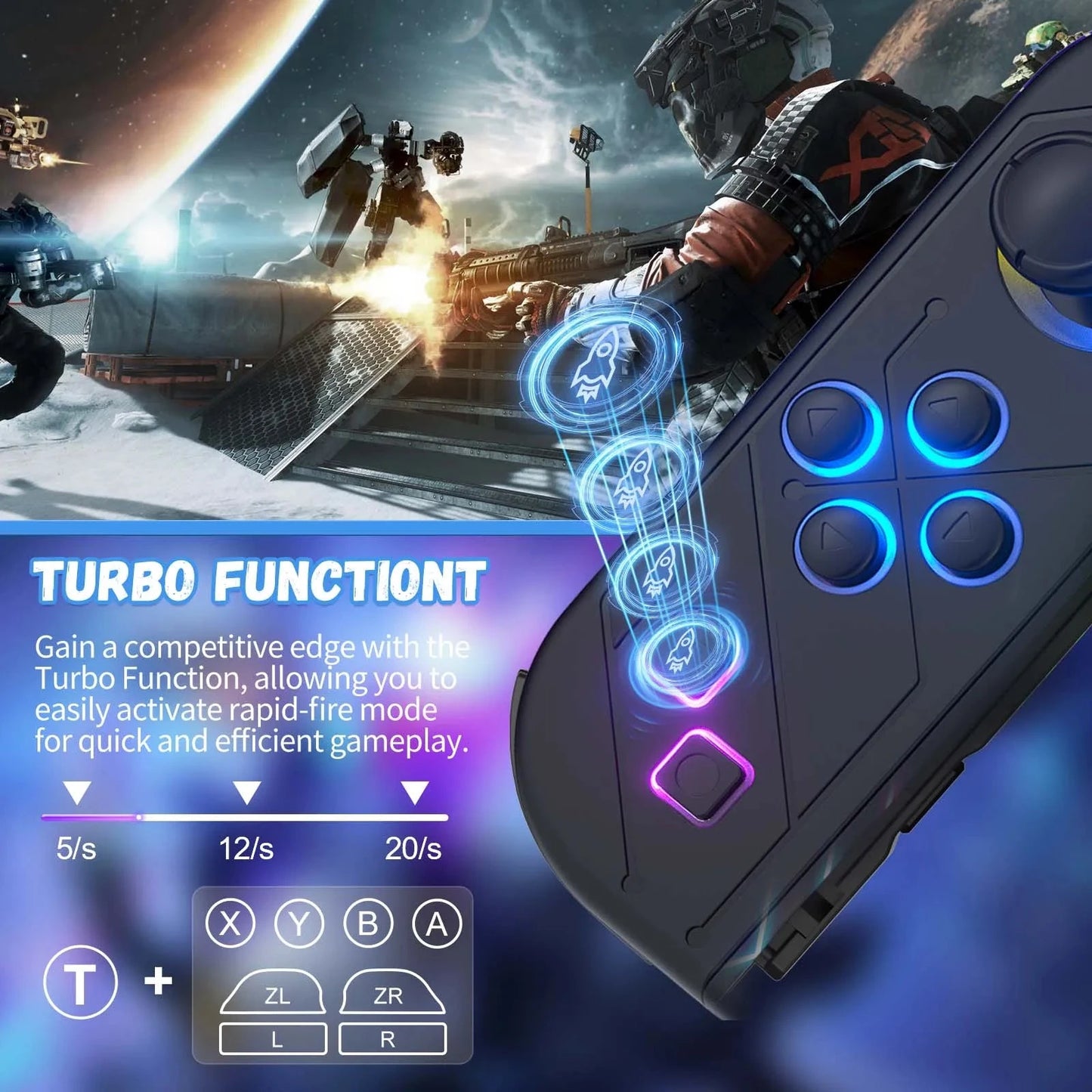 BT 5.2 Switch Joy Controller L/R RGB LED Joypad Gamepad For Nintend Switch/Oled/Lite Joystick with Dual Vibration 6-Axis Wake up Good Vibrations