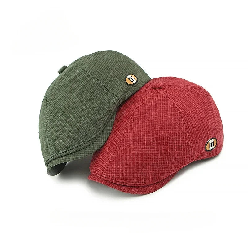 2025 New Hats for Men and Women Wearing British Retro Beret Hat Fashion Casual Berets Caps for Women Solid Color Adjustable Cap Good Vibrations
