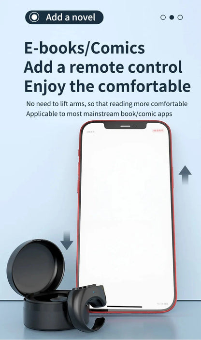 Multi-function Automatic Remote Control Portable Selfie Browse Video Read E-books Fingertip Controller for Mobile Phone Good Vibrations