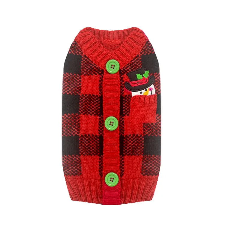 Dog Christmas Clothes Winter Dog Sweater Warm Clothing 2025 Pupppy Sweatshirt Dog Coat for Large Dogs Striped Print Pet Pullover Good Vibrations