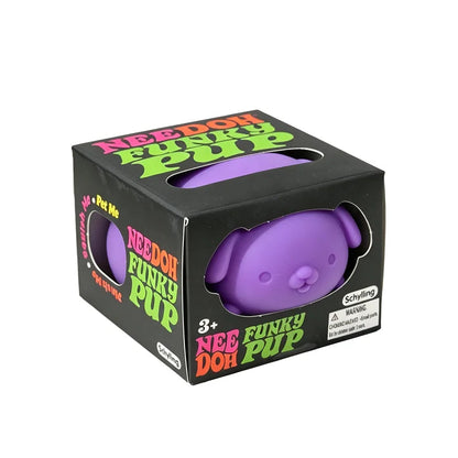 Needoh Funky Pups Cool Cats Flour Filled Quick Rebound Squishy Toy Stress Relief Fidget Squeeze Toy Mood Calming Leisure Relax Good Vibrations