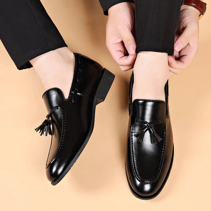 Men's Dress Shoes New Pu Leather Fashion Shoe for Mens Large Size Business Formal Casual Shoes Slip on Wedding Men Shoes Zapatos Good Vibrations