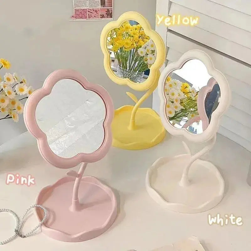 Mirror Desktop Flower Mirrors Creative Dormitory Desktop Online Celebrity Gao Yan Value Mirrors for Bedroom Home Decor Mirror Good Vibrations Adult Super Store