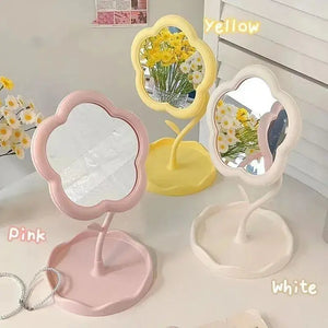 Mirror Desktop Flower Mirrors Creative Dormitory Desktop Online Celebrity Gao Yan Value Mirrors for Bedroom Home Decor Mirror Good Vibrations Adult Super Store