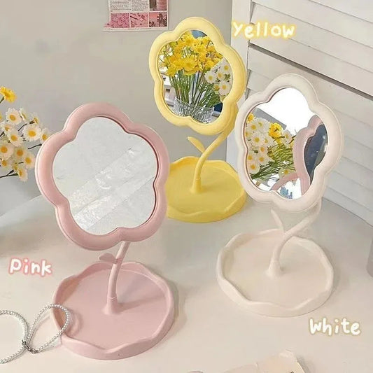 Mirror Desktop Flower Mirrors Creative Dormitory Desktop Online Celebrity Gao Yan Value Mirrors for Bedroom Home Decor Mirror Good Vibrations Adult Super Store