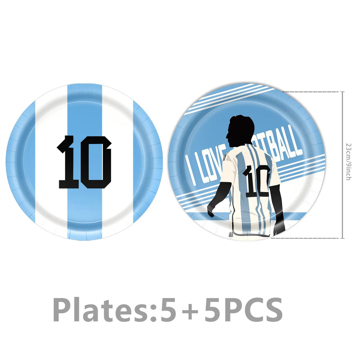 Soccer Party Supplies Superstar Messi Football Birthday Party Decoration Disposable Tableware Tablecloth Plates Cup Backdrop Good Vibrations