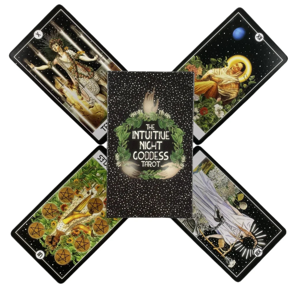 The Intuitive Night Goddess Tarot Decks High Quality Board Game Fun Divination Tarot For Beginners Good Vibrations
