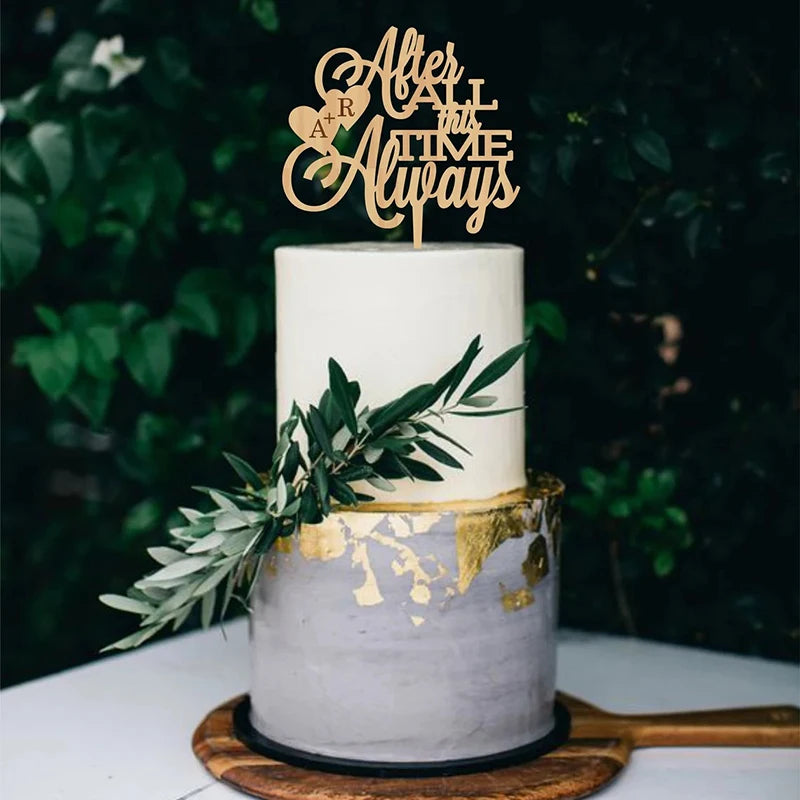Personalized Wedding Cake Topper Always Wedding Cake Topper After All This Time Cake Topper Custom Rustic Wedding Cake Topper Good Vibrations