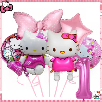 Hello Kitty Birthday Party Decoration Disposable Tableware Cup Plate Tablecloth Balloons Baby Shower Girls Party favors Supplies Good Vibrations