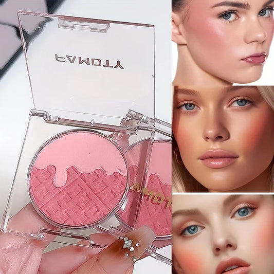 Monochrome Blush Palette, Powder Palette Multi-Colored Blush Powder Blushing Rose, Matte, Bold, Lightweight, Blends Easily Good Vibrations