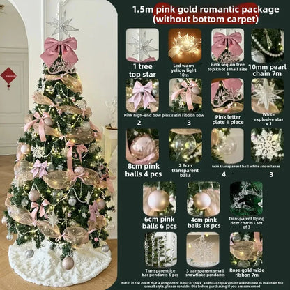 Christmas Tree Tabletop Decor DIY Pink Ornament Set for the Living Room Home Indoor Holiday Decoration Christmas Party Use Good Vibrations