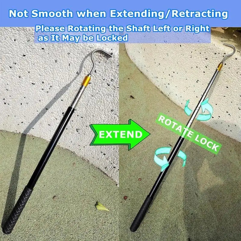 RV Awning Telescopic Pole Metal Pole Retractable RV Awning Opener Multifunctional Pull Rod With Rubber Handle Portable RV Good Vibrations