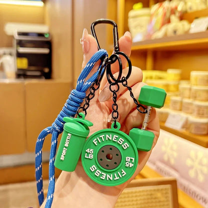 Fitness Keychain,Colorful Gym Bag Charm for Fitness Lovers, Motivational Fitness Gym Key ring,Workout Keychain Gifts Good Vibrations