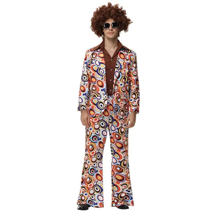 Halloween Party Disco Adult Couples Hippie Costumes Women Male 70s 80s Rock Disco Cosplay Outfits Dance Fantasia Costume Good Vibrations