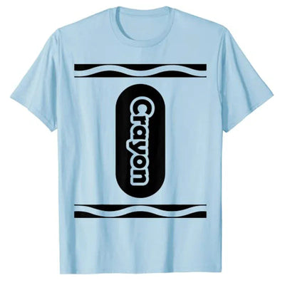 Pick Any Color Crayon Box Halloween Costume Couple & Group T-Shirt Gifts Letters Printed Graphic Tee Tops Basic Cotton Outfits