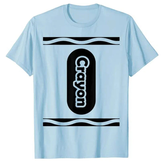 Pick Any Color Crayon Box Halloween Costume Couple & Group T-Shirt Gifts Letters Printed Graphic Tee Tops Basic Cotton Outfits Good Vibrations