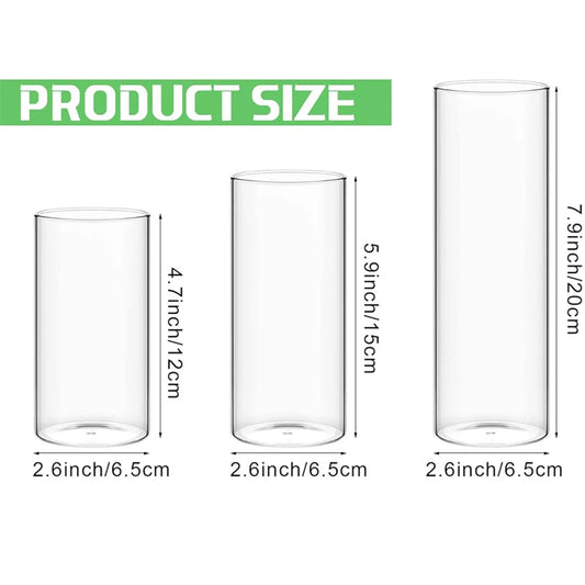 Glass Cylinder Vases Clear Cylinder Candle Holders for Slim Pillar Candles Wedding Centerpieces Wedding Candle Holders Good Vibrations