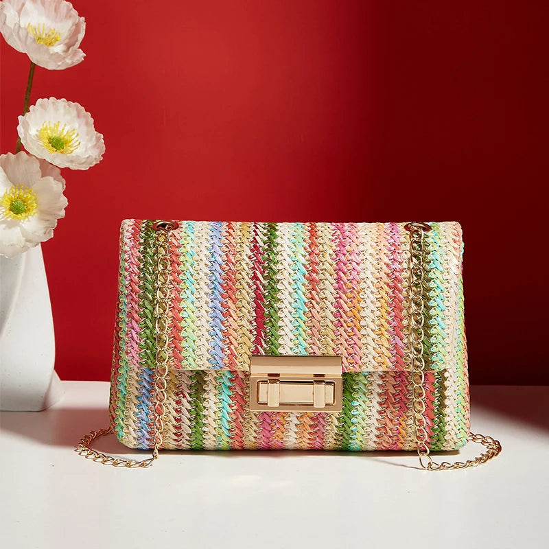 Crossbody Bag for Women Chain Strap Banquet Stylish Accessory Shoulder Bag for Day-to-Night Outfits Good Vibrations