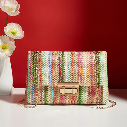 Crossbody Bag for Women Chain Strap Banquet Stylish Accessory Shoulder Bag for Day-to-Night Outfits Good Vibrations