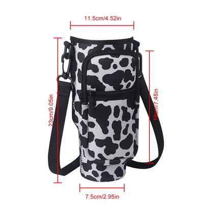 Portable Water Bottle Carrier Bag with Phone Pocket for Stanley 40oz Tumbler with Handle Neoprene Water Bottle Holder Pouch Good Vibrations