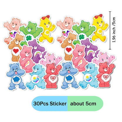 Care Bear Party Supplies Disposable Plate  Napkin Tablecloth Cake Topper Gifts Bag Kids for Birthday Party Decorations Set Gifts Good Vibrations