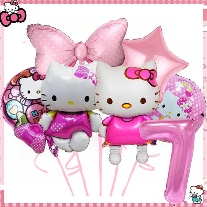 Hello Kitty Birthday Party Decoration Disposable Tableware Cup Plate Tablecloth Balloons Baby Shower Girls Party favors Supplies Good Vibrations