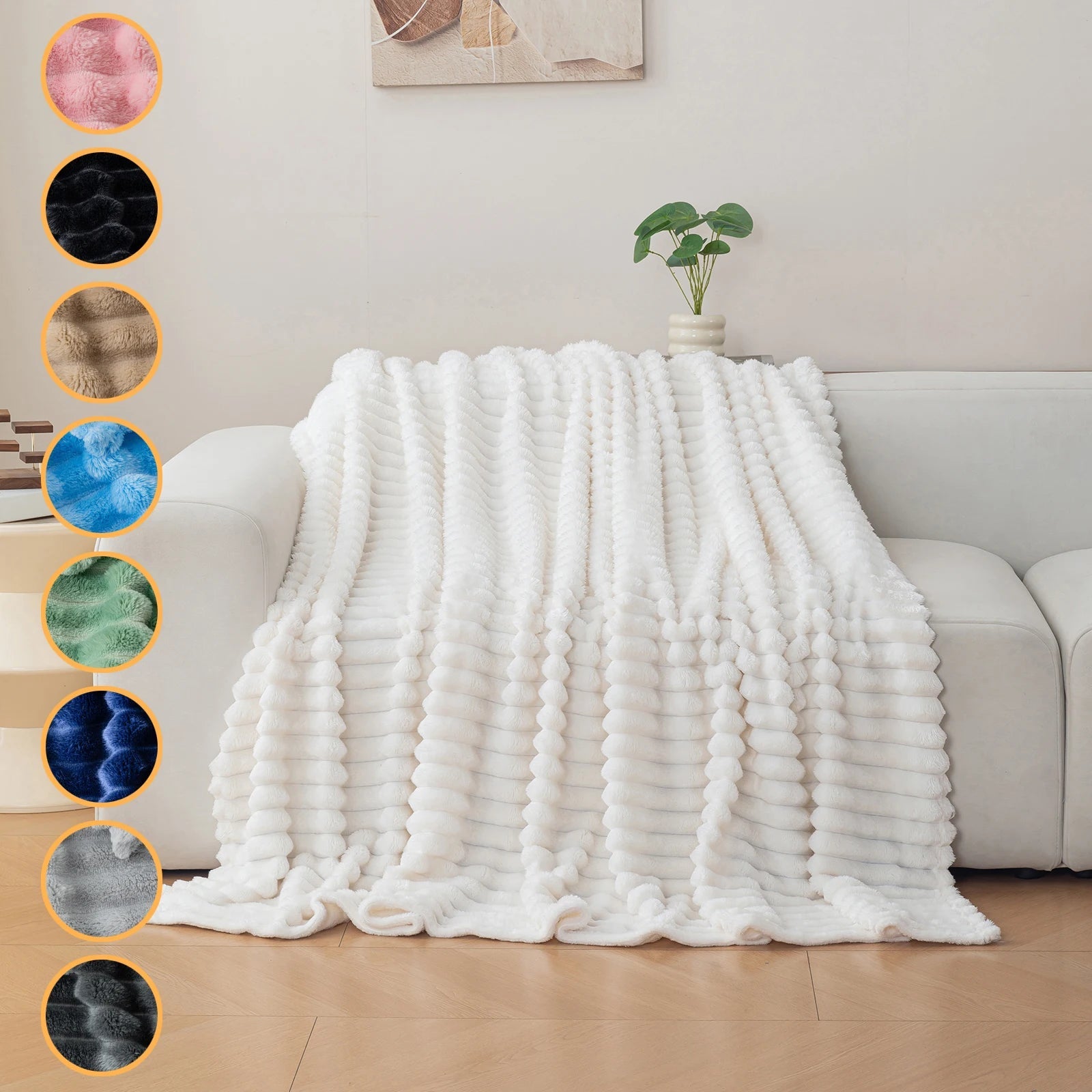 1pc flannel blanket - soft, comfortable, warm nap blanket, Christmas exquisite gift blanket, available in multiple colors Good Vibrations