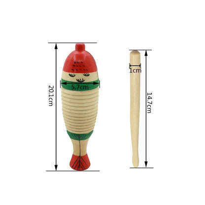 Wooden Fish Toy Game Orff Percussion Musical Instrument Toddler Music Learning Children's Christmas Gifts Baby Educational Toys Good Vibrations