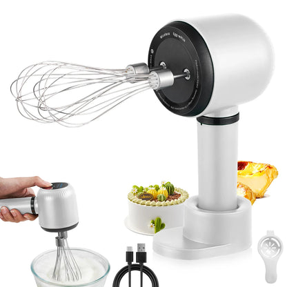 USB Rechargeable Electric Hand Blender Wireless Portable Hand Whisk Rechargeable 3-Speed And 2 Whisk For Baking Whisk Milk Cream Good Vibrations