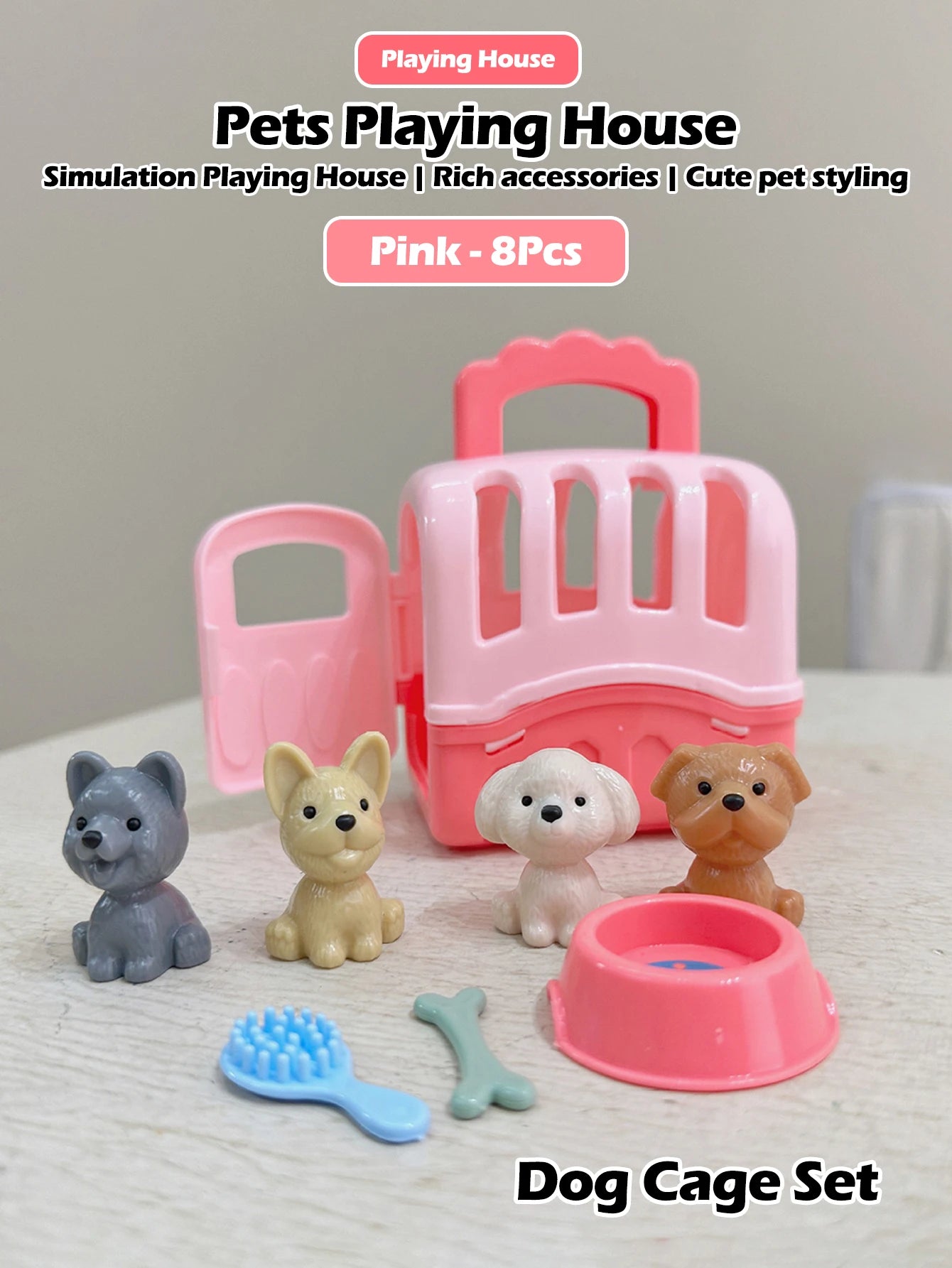 Mini doll pet accessory set, children's playhouse toy pet set, cat and dog bath, park, scene set, birthday and Christmas gifts Good Vibrations