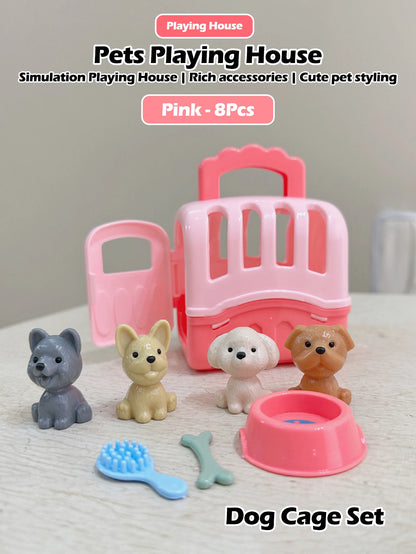 Mini doll pet accessory set, children's playhouse toy pet set, cat and dog bath, park, scene set, birthday and Christmas gifts Good Vibrations