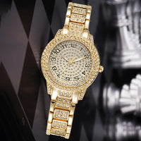6Pcs Fashion Luxury Women Watch Necklace Earrings Ring Set For Women Rhinestone Wristwatch Bracelet Set Valentine's Day Gift Good Vibrations