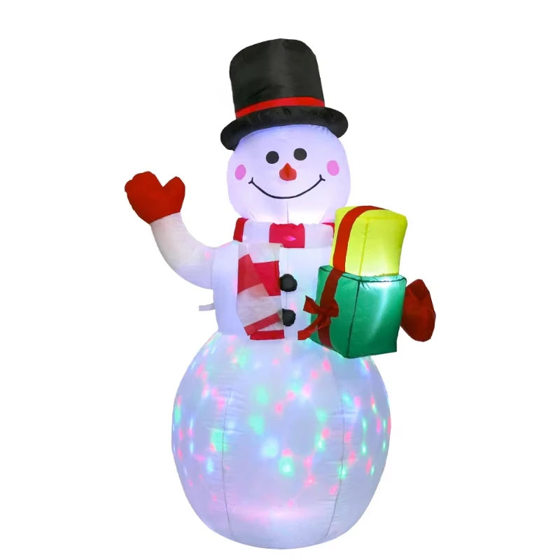 1.5m Christmas Inflatable Snowman Airblown Decor with LED Light Christmas Outdoor Courtyard Garden Doorway Ornaments Party Props Good Vibrations