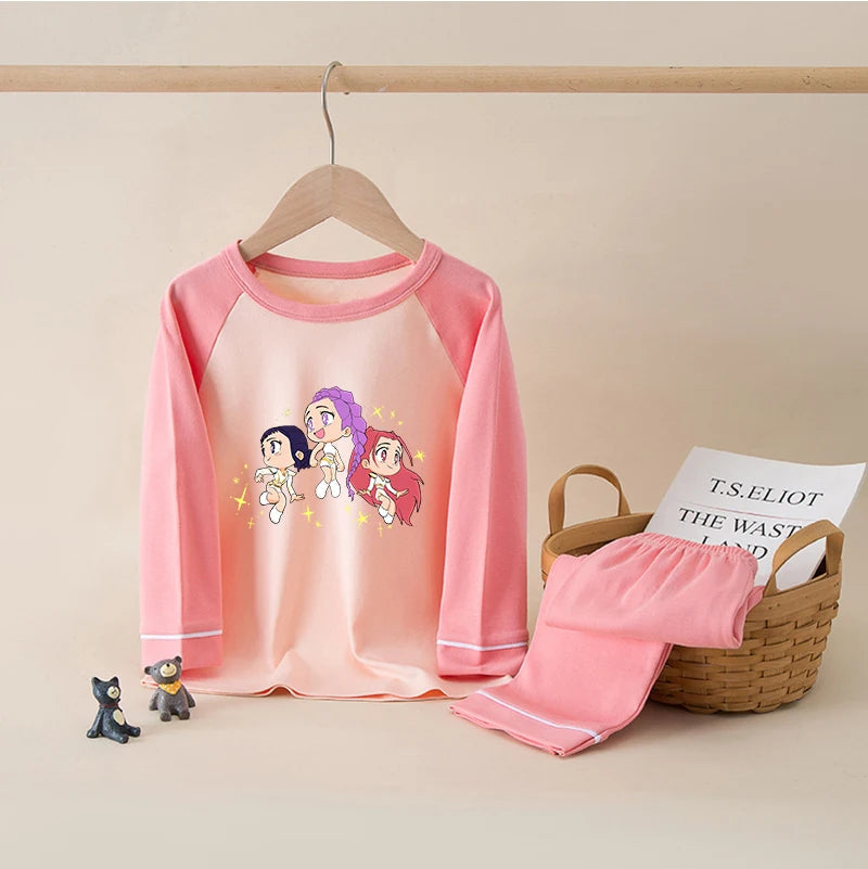 K-Pop Hunters Zoey Mira Rumi Children's Clothing Sets Boys Cartoon Sleepwear Clothes Kids Pajamas Set Baby Girls Cotton Pyjama Good Vibrations