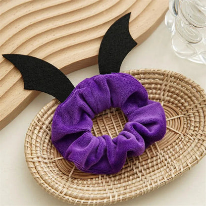 Halloween Festival Hair Accessories Cloth Christmas Elastic Hair Bands Ponytail Holder Women Hair Rope Flannel Scrunchies Good Vibrations