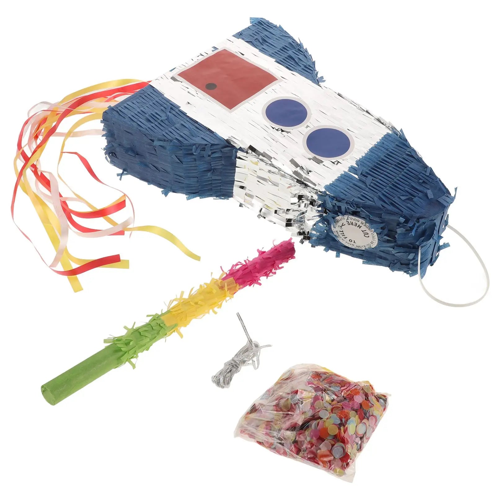 Rocket Piñata Birthday Party Decorations Kids Games Space Theme Party Supplies Fillable Pinata Toys Science Party Balloons Good Vibrations