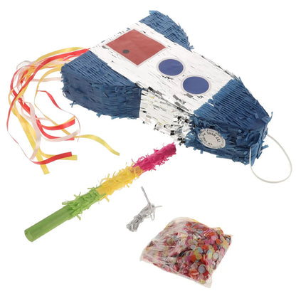 Rocket Piñata Birthday Party Decorations Kids Games Space Theme Party Supplies Fillable Pinata Toys Science Party Balloons Good Vibrations