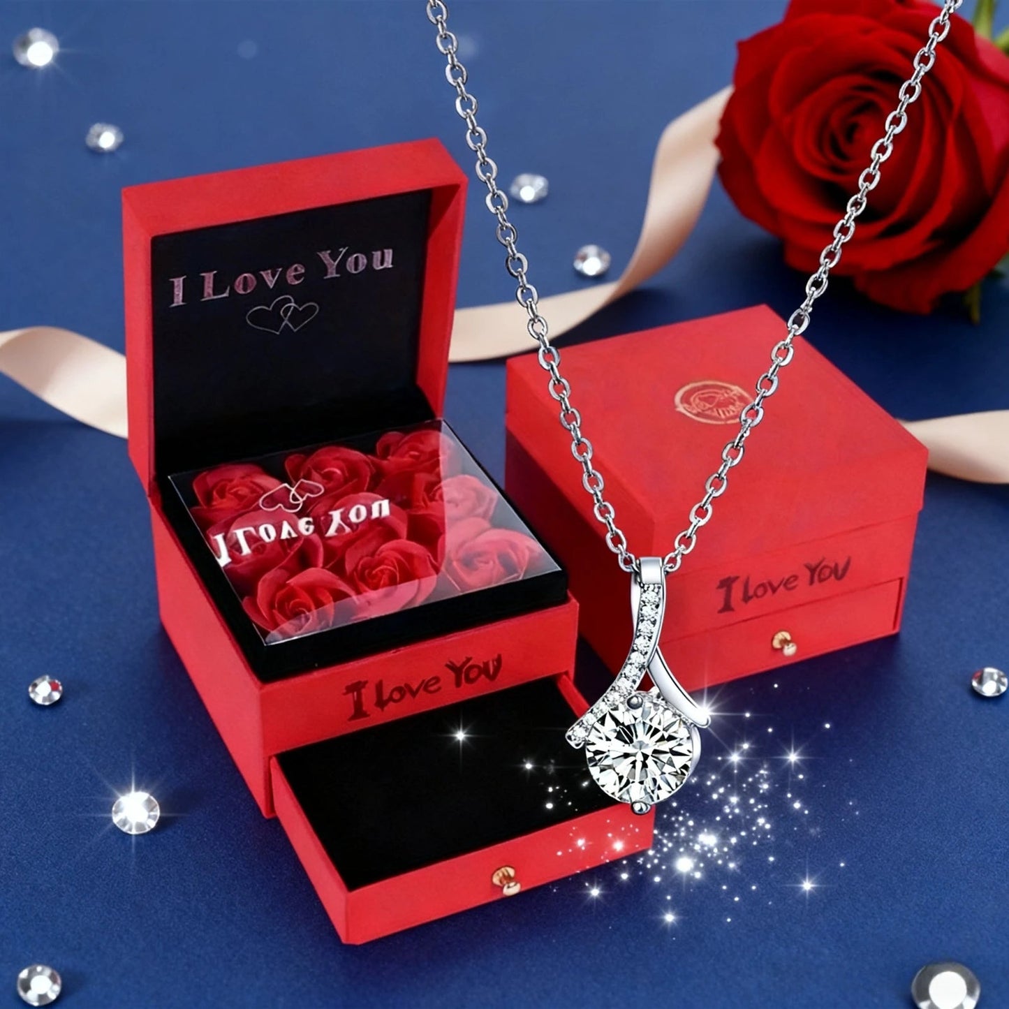 [Gift Box] Confession Fishtail Necklace I Love You Collarbone Chain | Valentine's Day Birthday Gift for Girlfriend/Mom Good Vibrations