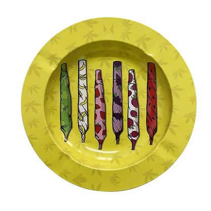 Round Cigarette Ashtray Tobacco Herb Metal Rolling Tray Smoking Accessories Bar Cigar Creative Personality Men's Gadgets Good Vibrations Adult Super Store