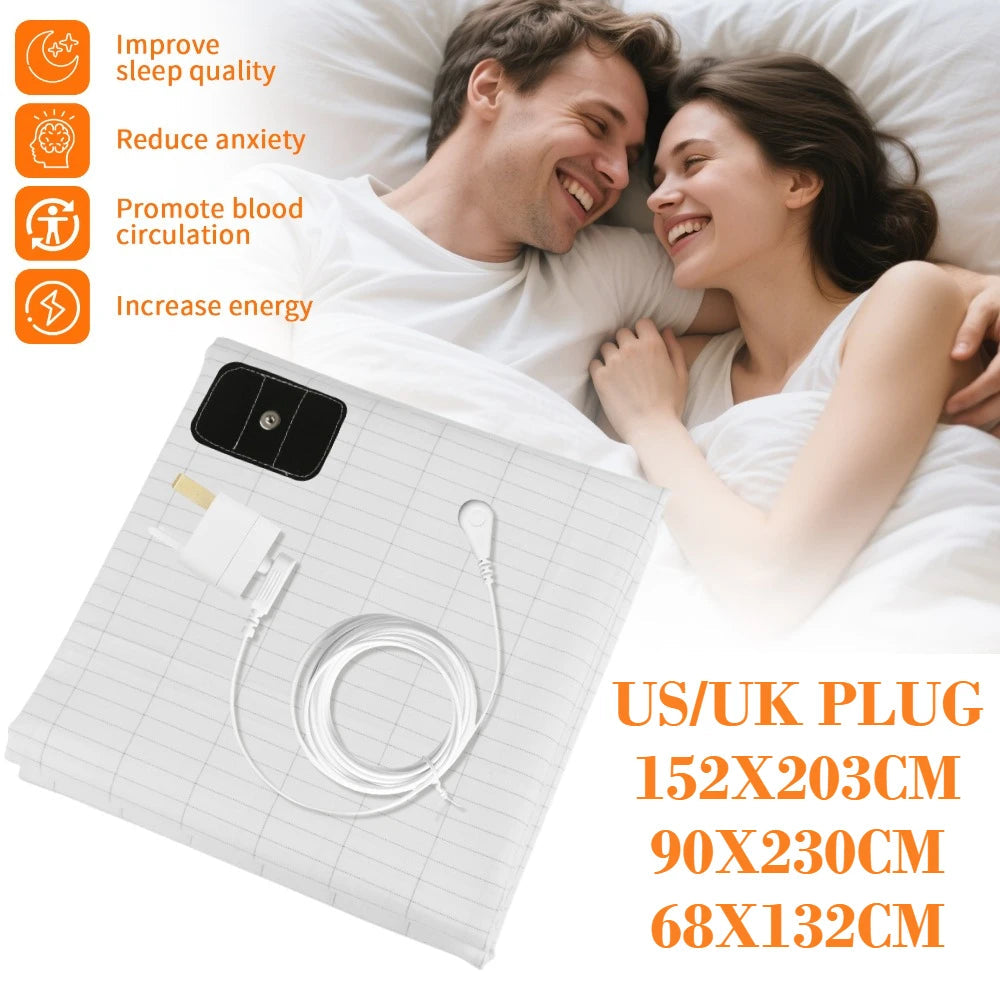 Grounding Bed Sheet Anti-static Grounding Sheet Conductive 95% Cotton and 5% Soft Silver Fiber Flat Sheets Sleep Bed Mat Good Vibrations