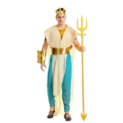 Couple Neptune King Sea Siren Mermaid Queen Costume Men Poseidon Costumes Fantasia Halloween Purim Carnival Mardi Gras Dress up Good Vibrations