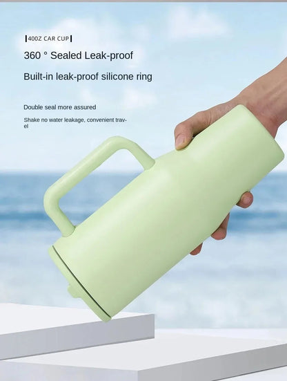 40oz Cross-border thermos cup 40oz double-layer ice cup leak-proof foldable straw cover convenient direct drinking mouth car cup Good Vibrations