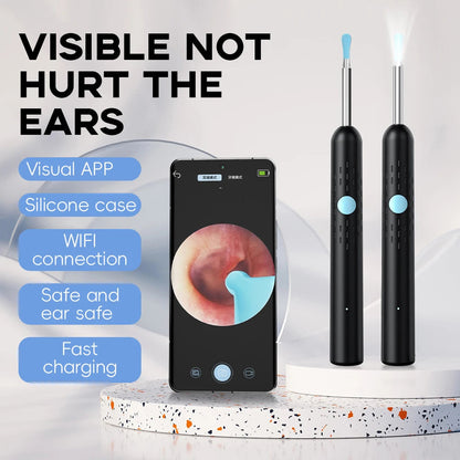 Wireless Visual Ear Wax Removal Safe Endoscope Earpick with Camera 500W Pixel Luminous Otoscope Ear Cleaning Tools Good Vibrations