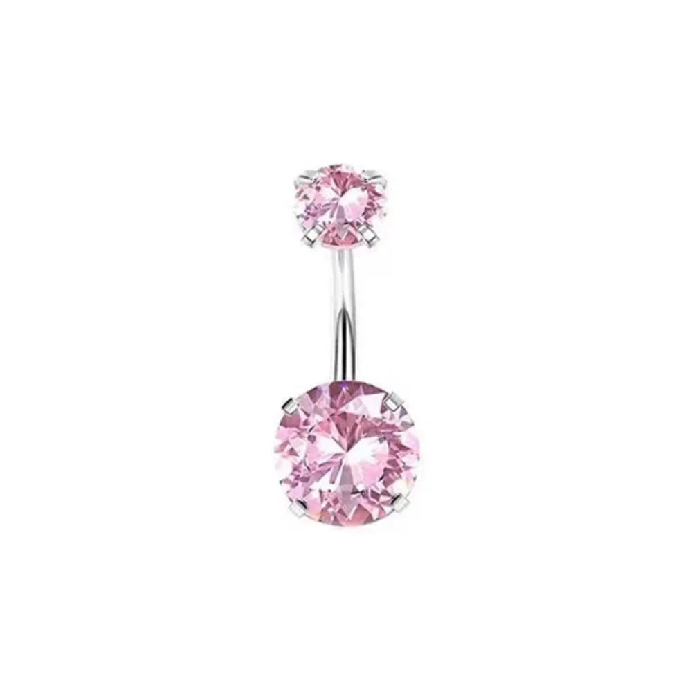 Fashion Pink Crystal Crown Belly Button Rings Stainless Steel Long Pendant Butterfly Heart Navel Piercing for Women Jewelry Good Vibrations Adult Super Store