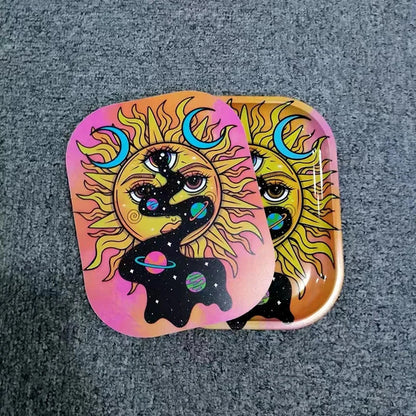 1Pc Rolling Tray Tobacco Cigarette Paper Accessories Trays Magnetic Lid Smoking Grinder Storage Metal Plate 18x14CM Good Vibrations Adult Super Store