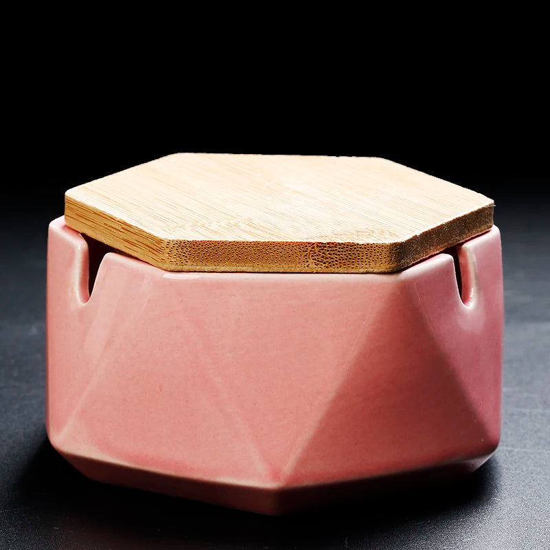 European-style Ceramic Ashtray with Cover Creative Personality Fashion Office Anti-flying Ashtray Living Room Home Decoration Good Vibrations Adult Super Store