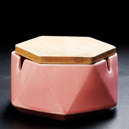 European-style Ceramic Ashtray with Cover Creative Personality Fashion Office Anti-flying Ashtray Living Room Home Decoration Good Vibrations Adult Super Store